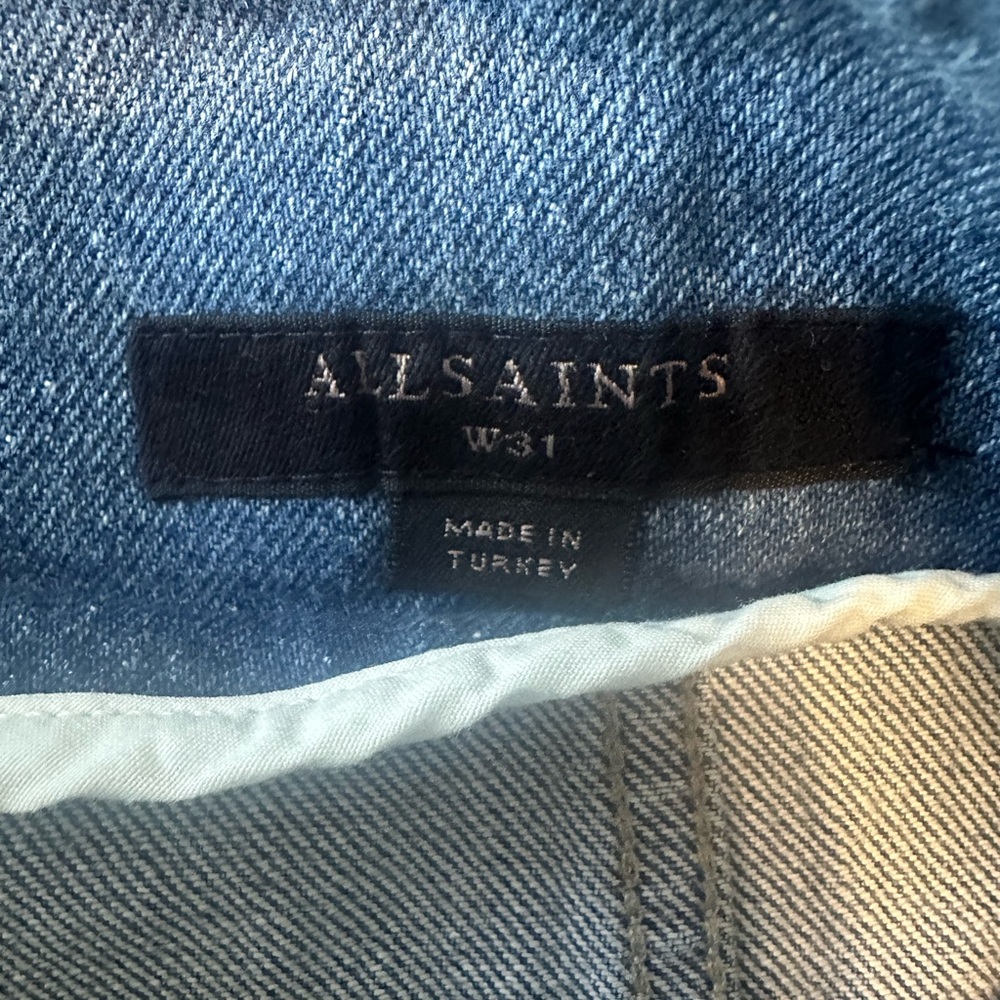 All Saints Blue Jean Shorts High-Waisted - Picture 4 of 4